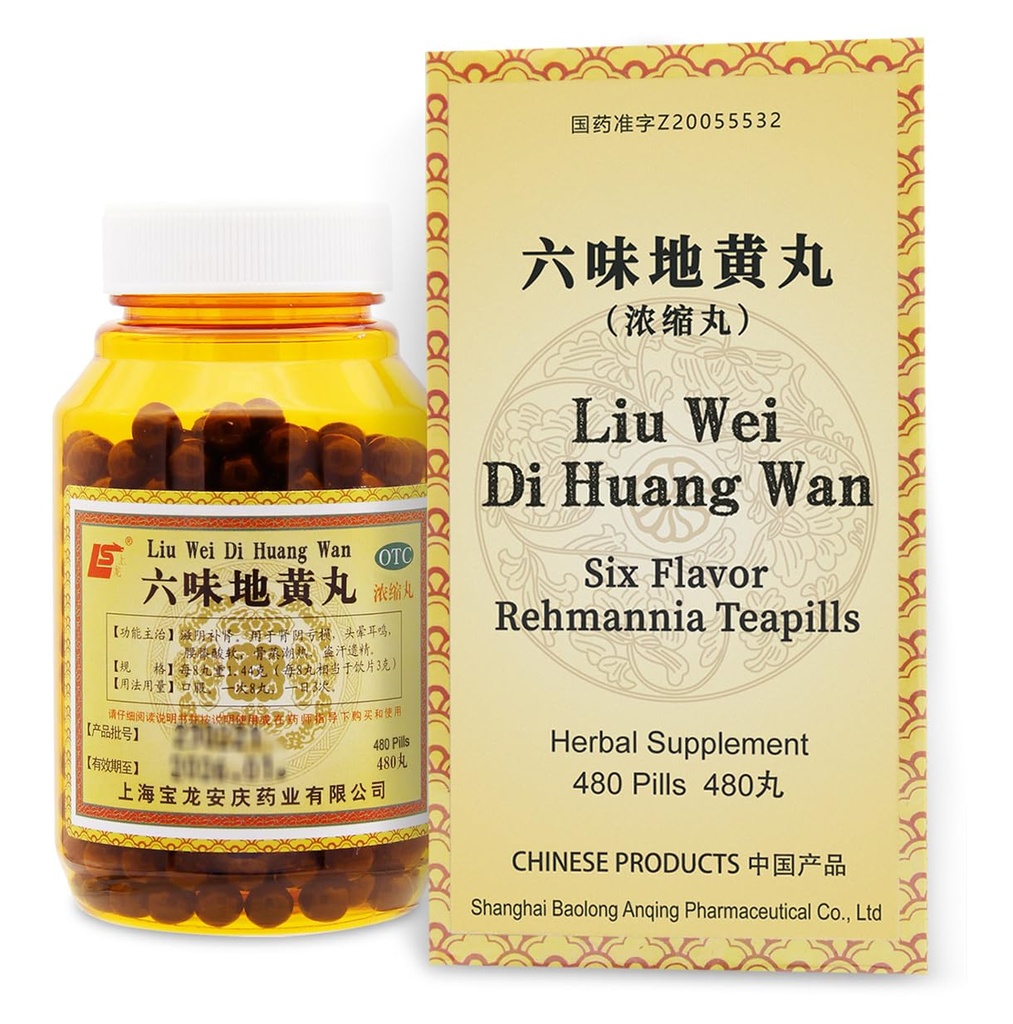 Liu-Wei Di-Huang Wan φυτικό συμπλήρωμα 480 χάπια (60 εξυπηρετούν) - 六