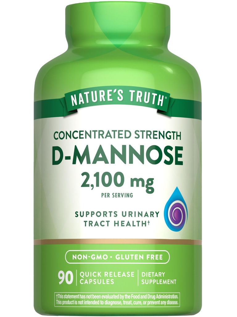Nature's Truth D-Mannose Capsules | 2100 mg | 90 Pills | Non-GMO & Gluten Free Supplement