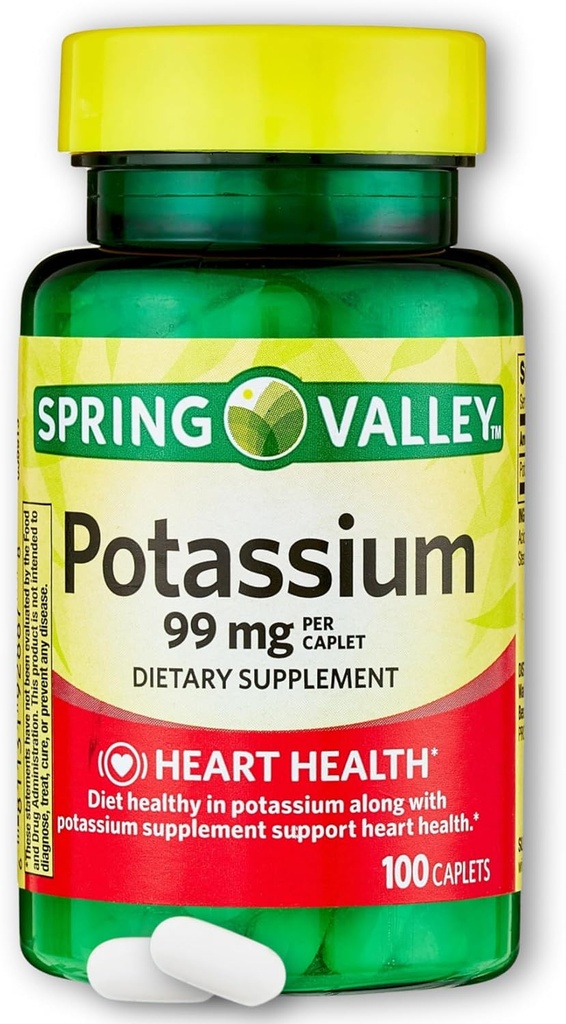 Potasyum 99 mg- 100 Caplets (Pack of 1)