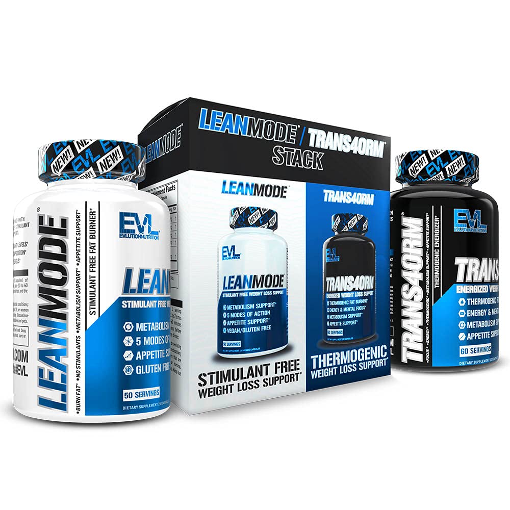 EVL Kilo Kayıp Destek Stack - Trans4orm Thermogenic Fat Burner & Metabolism Yeşil Kahve Bean Ekstraksiyon ve Forskolin Plus LeanMode Non-Stimulant