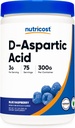 Nutricost D-Aspartic Acid (DAA) Toz 300G (Mavi Raspberry) - Flavored D-Aspartic Acid Toz Supplement
