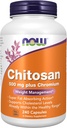 NOW Συμπληρώματα, Chitosan 500 mg συν Χρώμιο, Διαχείριση βάρους *, 240 κάψουλες Veg