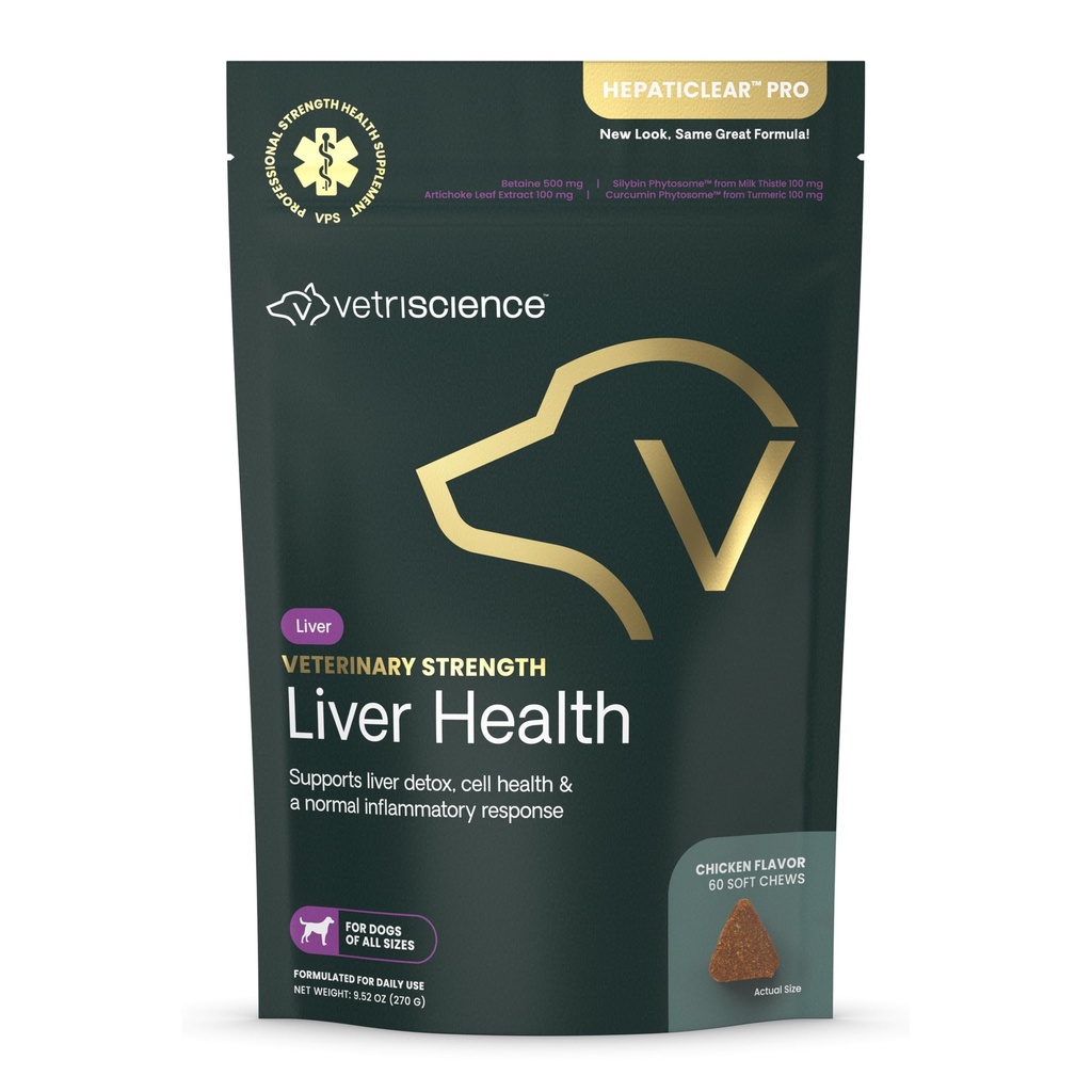 VetriScience Veterinary Strength Liver Health Chews - Canine Liver Care Supplement for Detox Support - Dog Supplement - Supports Immune System - No Fasting Required - 60 Count Count Count Count