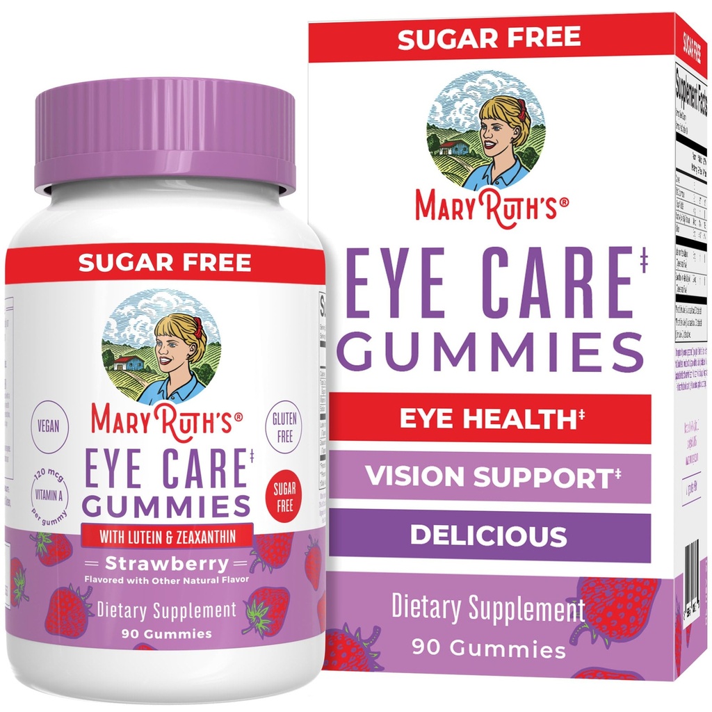 MaryRuth Organics Eye Care Gummies | Yetişkinler ve Çocuklar için Göz Sağlığı Vitaminleri | Lutein ve Zeaxanthin Supplements | for Eyes | Vegan | Non-GMO | Gluten Free | 90 Count Health Vitaminleri