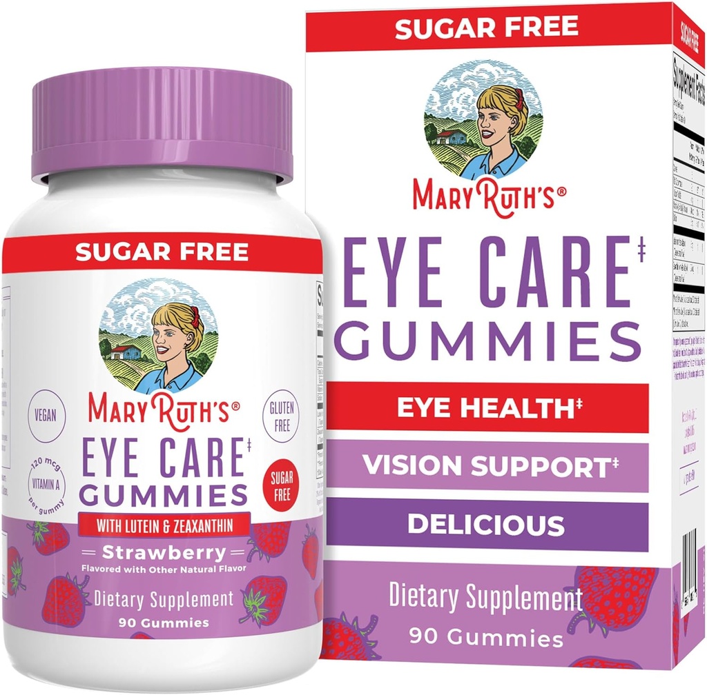 MaryRuth Organics Eye Care Gummies | Yetişkinler ve Çocuklar için Göz Sağlığı Vitaminleri | Lutein ve Zeaxanthin Supplements | for Eyes | Vegan | Non-GMO | Gluten Free | 90 Count Health Vitaminleri