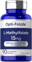 Carlyle L Torchfolate 15 mg | 90 Capsules | Max Potency | Optimized ve Aktif | Non-GMO, Gluten Free | Metil Folate, 5MTHF | Opti-Folate