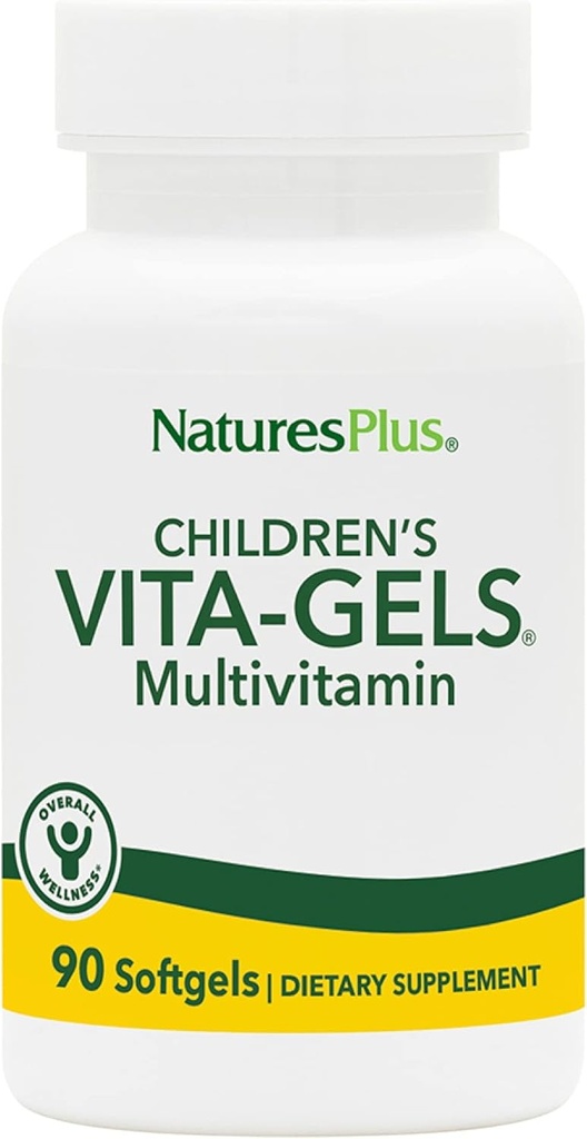 NaturesPlus Children's Vita-Gels Multivitamin, Natural Orange Flavor - 90 Softgels, Pack of 2 - Gluten Free - 180 Toplam Hizmetler