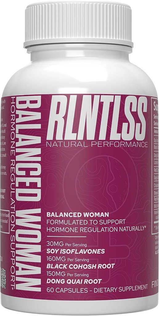 RLNTLSS Balanced Woman - Φυσική υποστήριξη κανονισμού ορμονών - 1250+ mg ανά υπηρεσία - Γυναικείο συμπλήρωμα ορμονικής ανισορροπίας Premium - 11 Active Ingredient Complex - Made in The USA - (60 Κάψουλες)