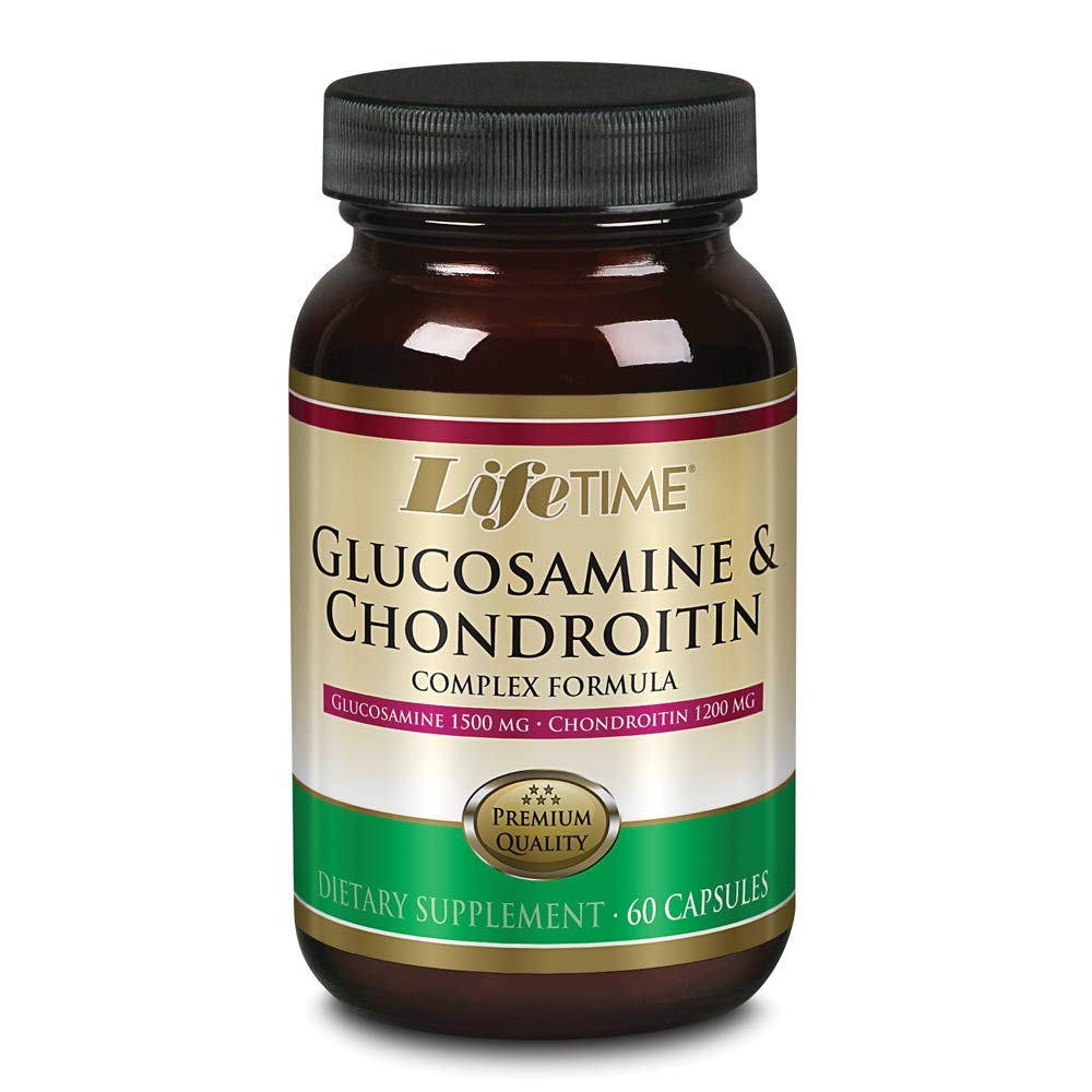 LIFETIME Glucosamine Chondroitin Kompleks | Destek Hareketliliği, Ortaklar ve Kurtarma | 1500 mg Glucosamine, 1200 mg Chondroitin | 60 Capsules