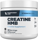 Διαφανή εργαστήρια Creatine HMB - Creatine Monohydrate σκόνη με HMB για την ανάπτυξη των μυών, αυξημένη δύναμη, βελτιωμένη παραγωγή ενέργειας, και βελτιωμένη αθλητική απόδοση - 30 εξυπηρετήσεις, χωρίς γεύση