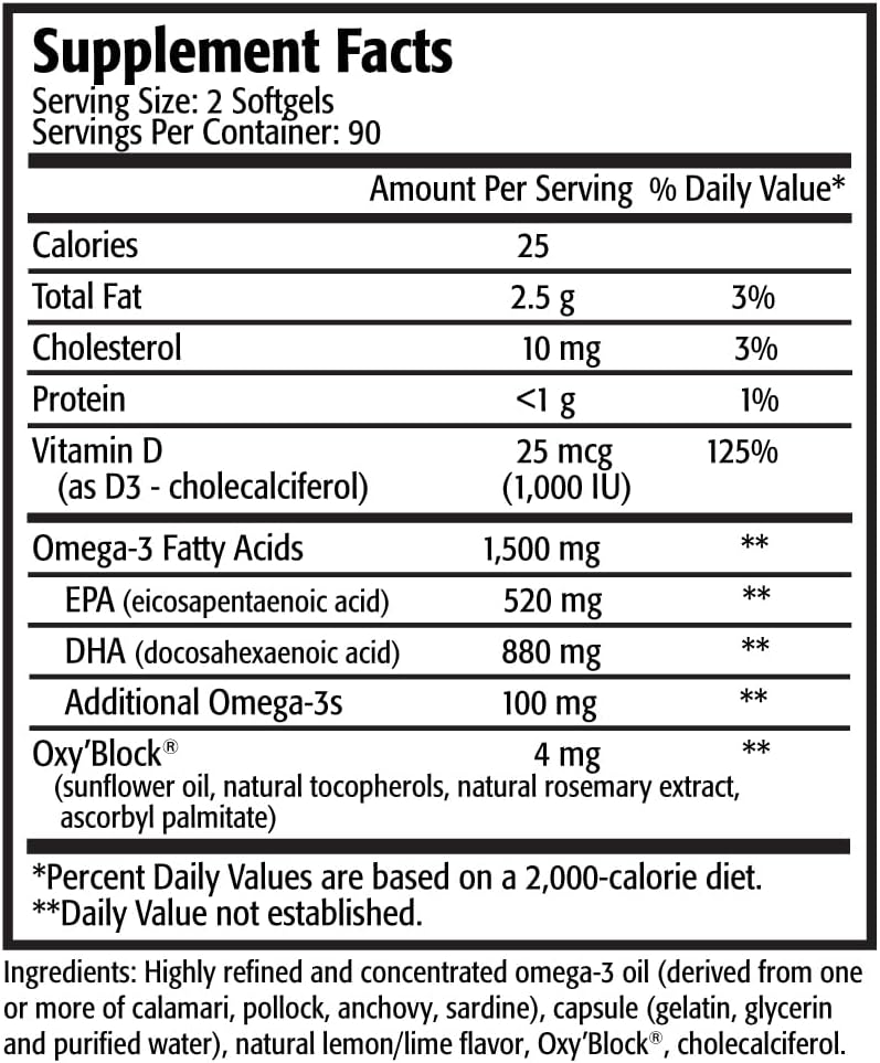 Res-Q 1250+ Omega-3 & Vitamin D3 Fish Oil Capsules 3-Pack