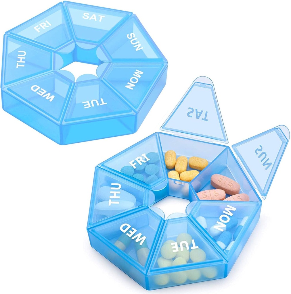 Haftalık Pill Organizer Büyük 7 Gün Pill Box Organizer Günlük Tıp Vakasını Vitamin Balık Yağı Pills Supplements Arthritis Friendly