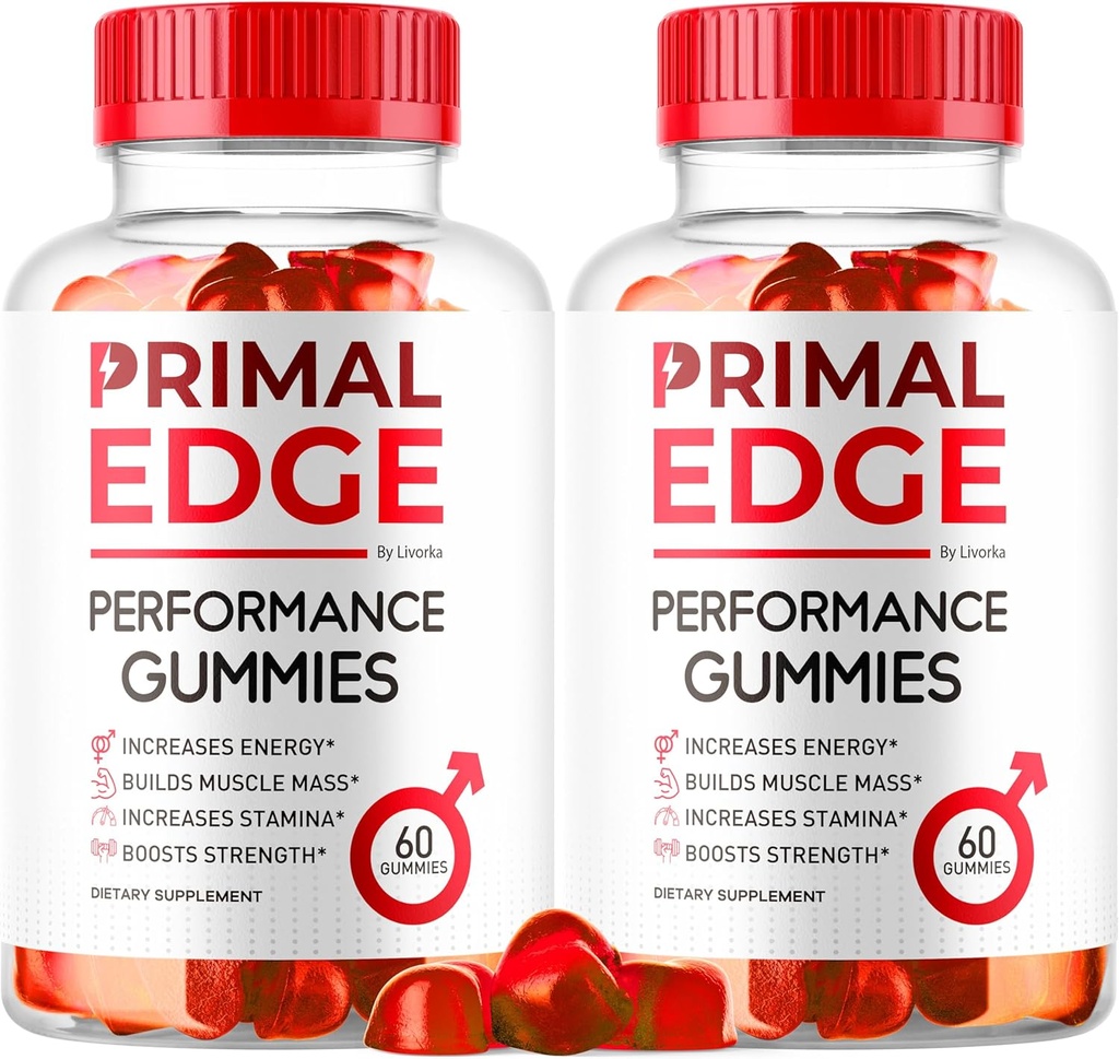 (2 Pack) Primal Edge Mens Gummies, Primal Edge, Primal Edge Gummies, Primal Edge Advanced Formula Gummies, Primal Edge Supplement Gummy, PrimalEdge Support Supplement Gummies, 120 Gummies