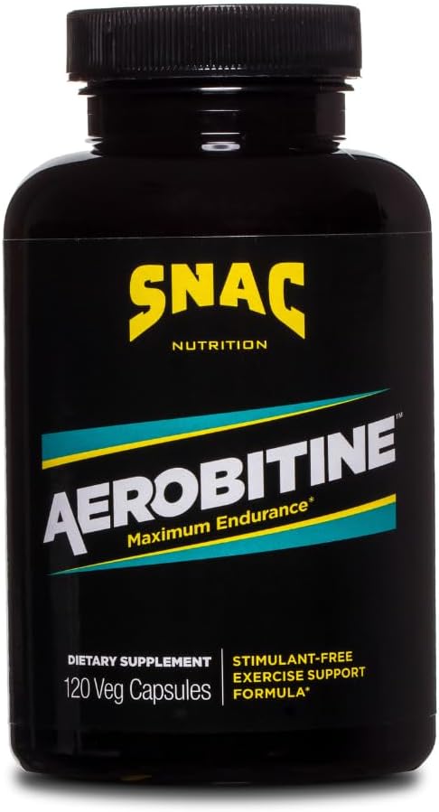 SNAC Aerobitine - διεγερτικό συμπλήρωμα δωρεάν προ-εργασίας για μέγιστη αντοχή. Nitric Oxide Booster, Βελτιώνει τη ροή του αίματος, Μειώνει τη Κόπωση & Θερμογόνο Οφέλη. 120 Κάψουλες Veggie