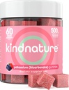 KINDN, Yüksek Potasyum Supplement Gummies 500 mg - Yetişkinler ve Çocuklar için Chewable - Saf Potasyum Bikarbonat Mineral Tamam - Vegan, Gluten Free, Non GMO - 60 Gummies (30 Day Supply)