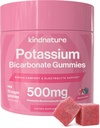 KINDN, Yüksek Potasyum Supplement Gummies 500 mg - Yetişkinler ve Çocuklar için Chewable - Saf Potasyum Bikarbonat Mineral Tamam - Vegan, Gluten Free, Non GMO - 60 Gummies (30 Day Supply)