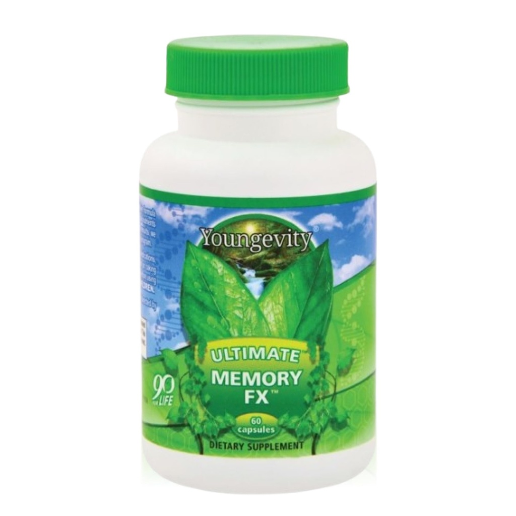Youngevity Ultimate Memory FXTM: Ginkgo Leaf, Periwinkle Herb + Vitaminleri Beyin Fonksiyonu ve Hafızayı Desteklemek için - Beyin Sağlığı, Memory Retention Supplement (60 Capsules)