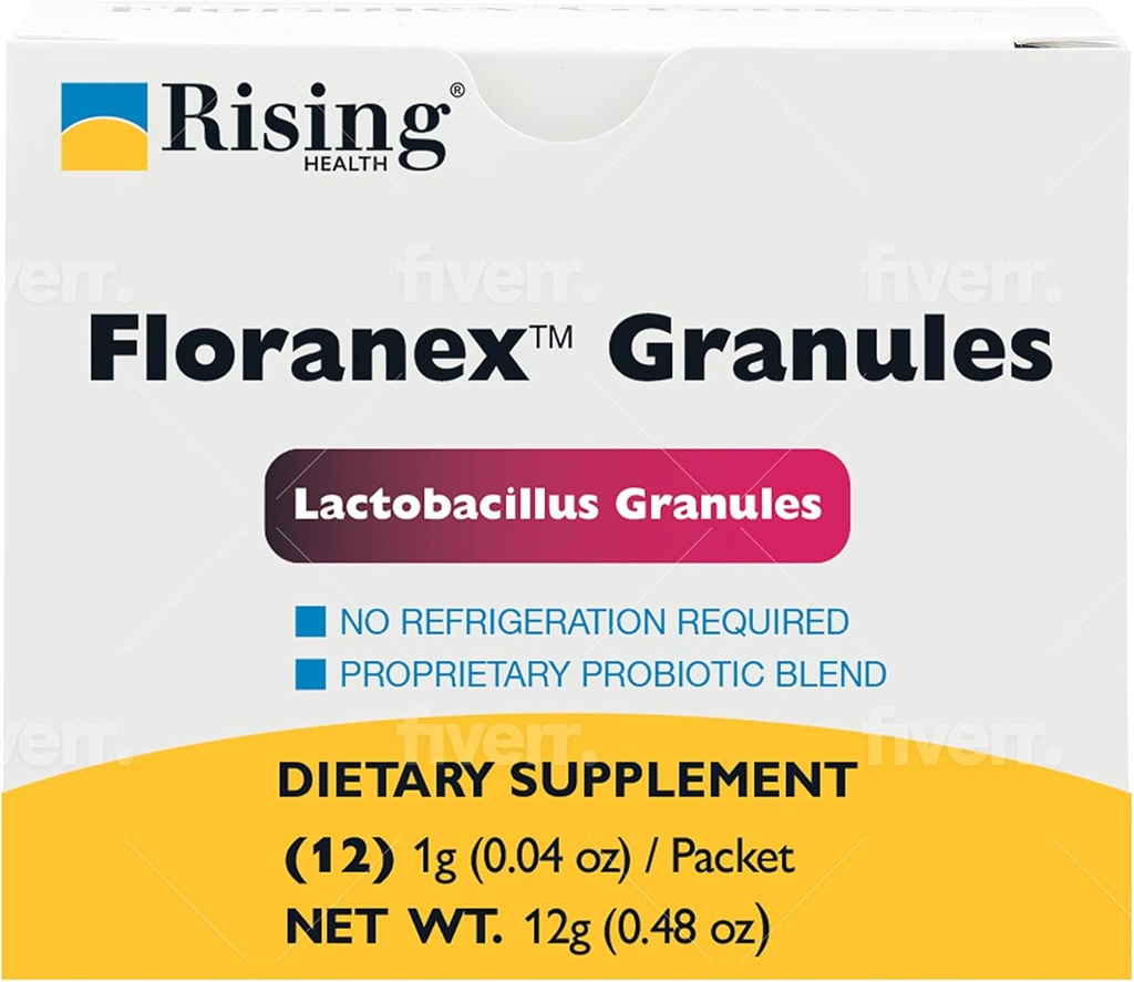Rising Health - Floranex Granules - Lactobacillus Granules Probiotic Dietary Supplements - 12 Packets