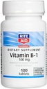 Rite Aid Vitamin B-1 (Thiamine), 100 mg - 100 Tablet | Proper Nerve ve Muscle Function | Nerve & Muscle Support | B1 | B1 | Thiamine B1 Supplement | Thiamin B1 |