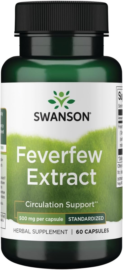 Swanson Feverfew Extract 500 Milligrams 60 Κάψουλες