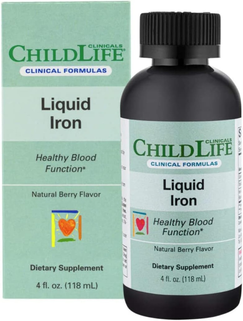 Çocuk Hayatı Temelleri Sıvı Demir - Çocuklar için Demir Supplements, Sağlıklı Kan Fonksiyonlarını Destekler, All-Doğal, Gluten-Free, Iron Drops for Infants - Natural Berry Flavor, 4 Fl Oz Şişe