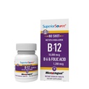 Superior Source No Shot Vitamin B-12 Methylcobalamin 10000 mcg, B-6 & Follic Acid 1200 mcg - Υποστηρίζει τον εγκέφαλο και την καρδιά υγεία - Βοηθά τα επίπεδα φυσικής ενέργειας - 30 υπογλώσσια δισκία διάλυσης