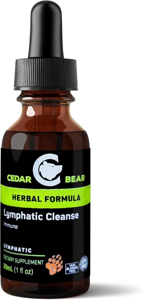 Cedar Bear - Λεμφικός Καθαρισμός Συμπλήρωμα Ανοσολογικής Υποστήριξης, Χωρίς Αλκοόλ Λεμφική Απογύμνωση Σταγόνες με Ανοσοποιητική Ενίσχυση Φυσικά Βότανα, Υγρά Βότανα Συμπληρώματα, 1 fl oz