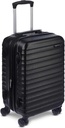 Basics 21" Hardside Hold-On Bagaj, Hardshell Suitcase With Wheels, Expandable For Up to 25% More Space, With Shan-Resistant Surface, Four Multi-ylyal Wheels, Black