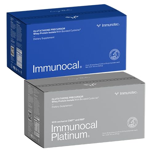 Immunocal Supplement Pack of 2 – 1 Regular ve 1 Platinum – Whey Protein Isolate ve Glutathione Precursor – 30 Hizmet