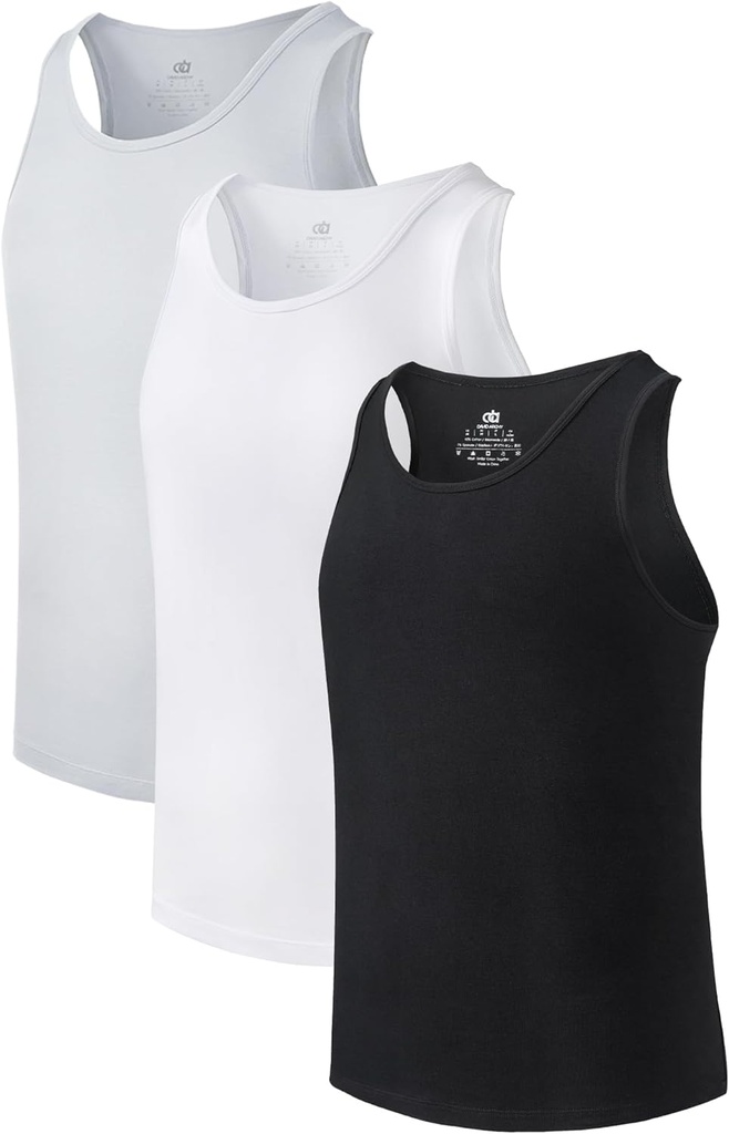 DAVID ARCHY Ανδρικό Tank Top Bamboo Rayon Εσώρουχα Tank Shirt Moisture-Wicking A-Shirt για άνδρες, 3 ή 5 Pack