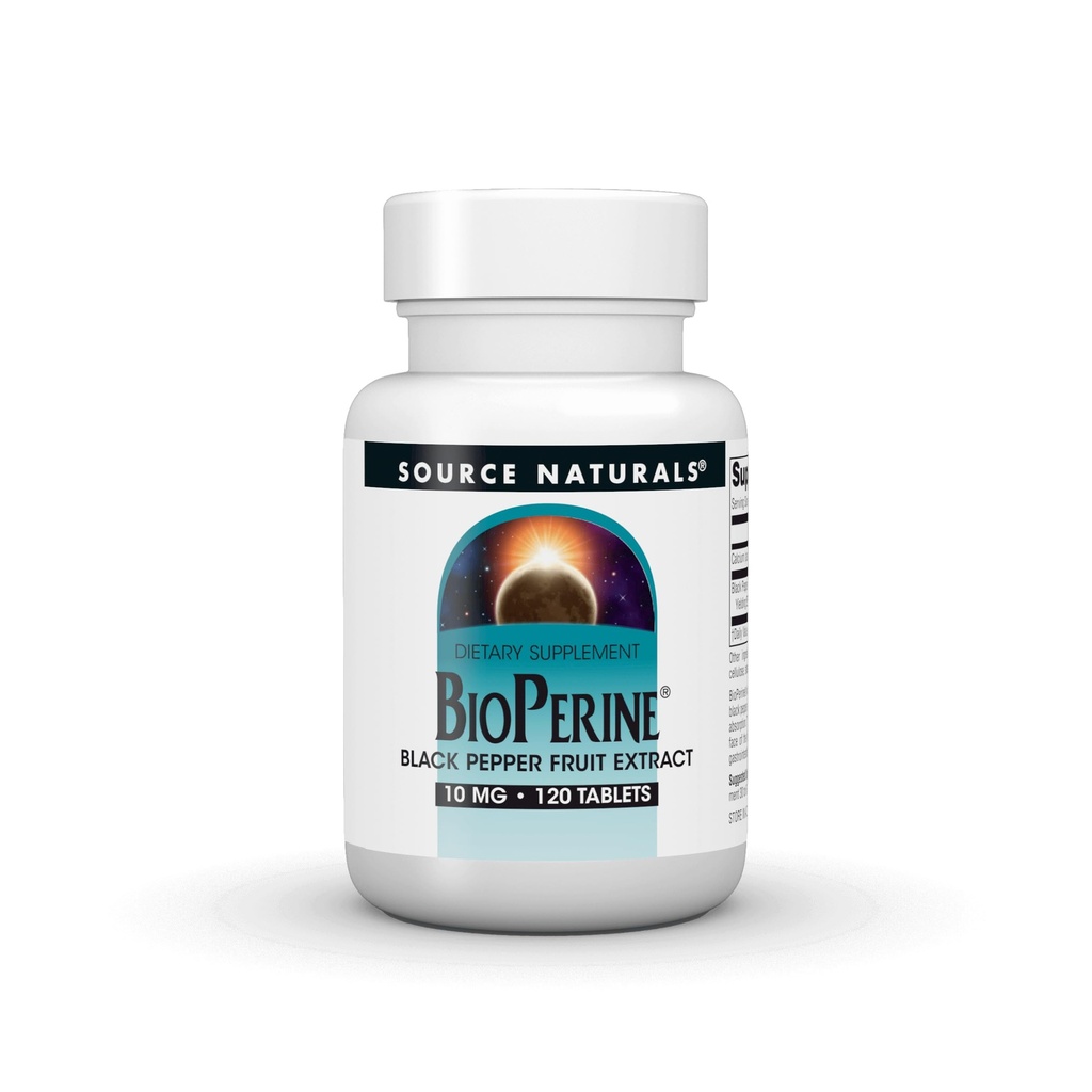 Source Naturals BioPerine - Black Pepper Meyvesi, Nutrient Abhidrasyon* 10 mg, 120 Tabletler