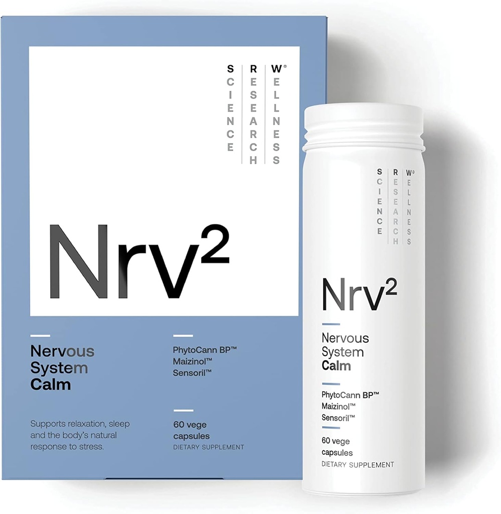 SRW Laboratuvarları Nrv2 Calm | Stres ve Uyku Tamamı | Stres Yardımı | Destek Nervous System & Stress Response, Calmness, Rest & Relaxation | 60 Capsules