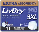 LivDry Adult Incontinence Underwear, Ekstra Absorbency Adult Diapers, Leak Protection (XXX-Large (11 Kont)