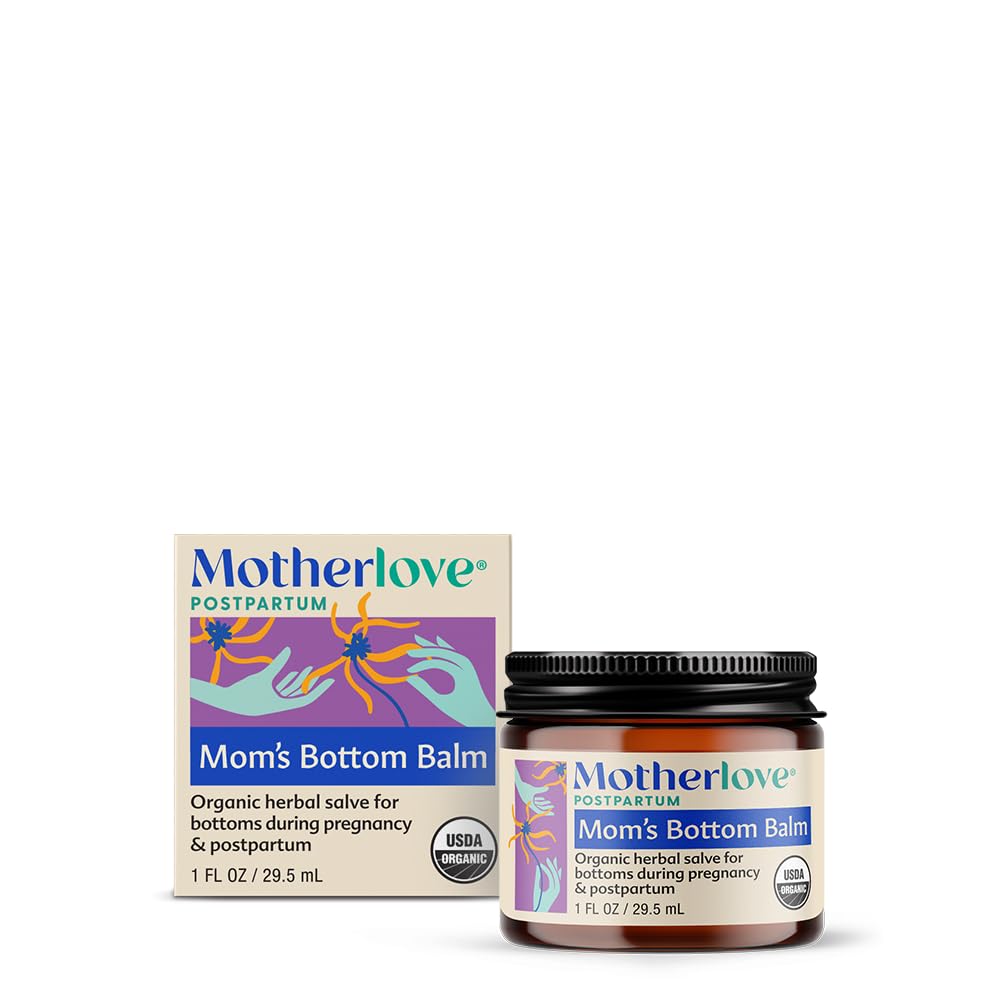 Motherlove Mom's Bottom Balm (1 oz) Organik Herbal Salve w/Witch Hazel Hamilelik ve Postpartum sırasında -Non-GMO Ointment