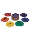 S&S Worldwide Spectrum 5" Αριθμημένο, Anti-Skid, Soft Round Vinyl Spot Markers για τάξεις PE / Γυμναστήριο, Class Room Activities and Games, Ποικιλία Χρώματα. Πακέτο των 36.