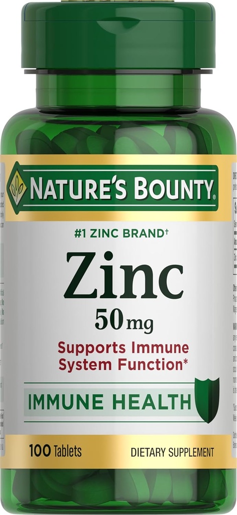 Nature's Bounty çinko 50mg | Immune System, Skin, & Antioksi Health Support | Contributes to DNA Formasyon | Vegetarian, Non-GMO, Gluten Free | 100 Caplets, 1 Günlük Sağlık Için Gün Boyunca hizmet