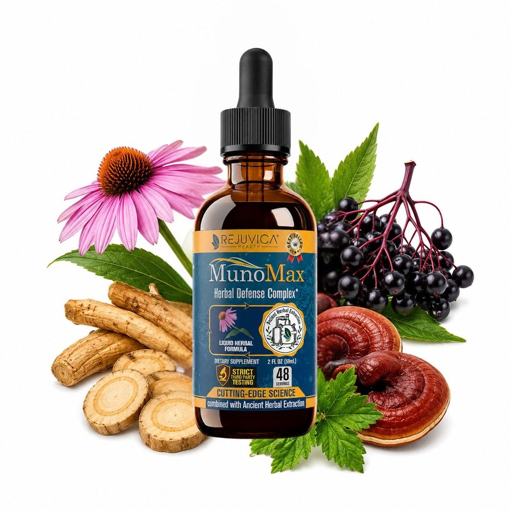 MunoMax - Advanced Immune Support Supplement - Liquid Delivery for Better Absorpation - Echinacea, Astragalus, Reishi, Goldenseal, Elderberry & More!