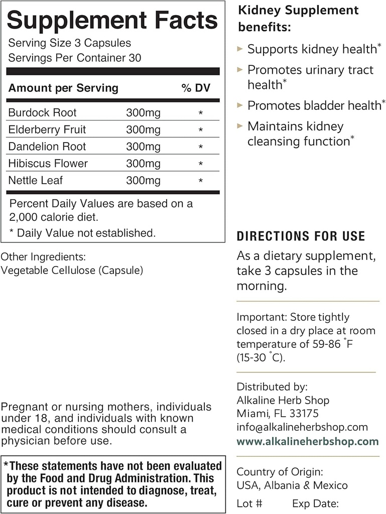 Herb Mağaza Kidney Supplement 90 Capsules