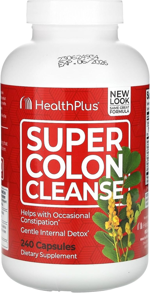 Health Plus Inc Super Colon Cleanse 530 mg 240 Capsules, Paket değişebilir