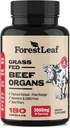 ForestLeaf Beef Organ Supplement - Grass Fed & Pasture Αυξημένο - Σύνολο ευεξίας και απόδοσης σώματος, Σύμπλεγμα οργάνων με 3000mg αποξηραμένο συκώτι βοείου κρέατος, καρδιά, νεφρό, πάγκρεας, σπλήνα (180 κάψουλες)
