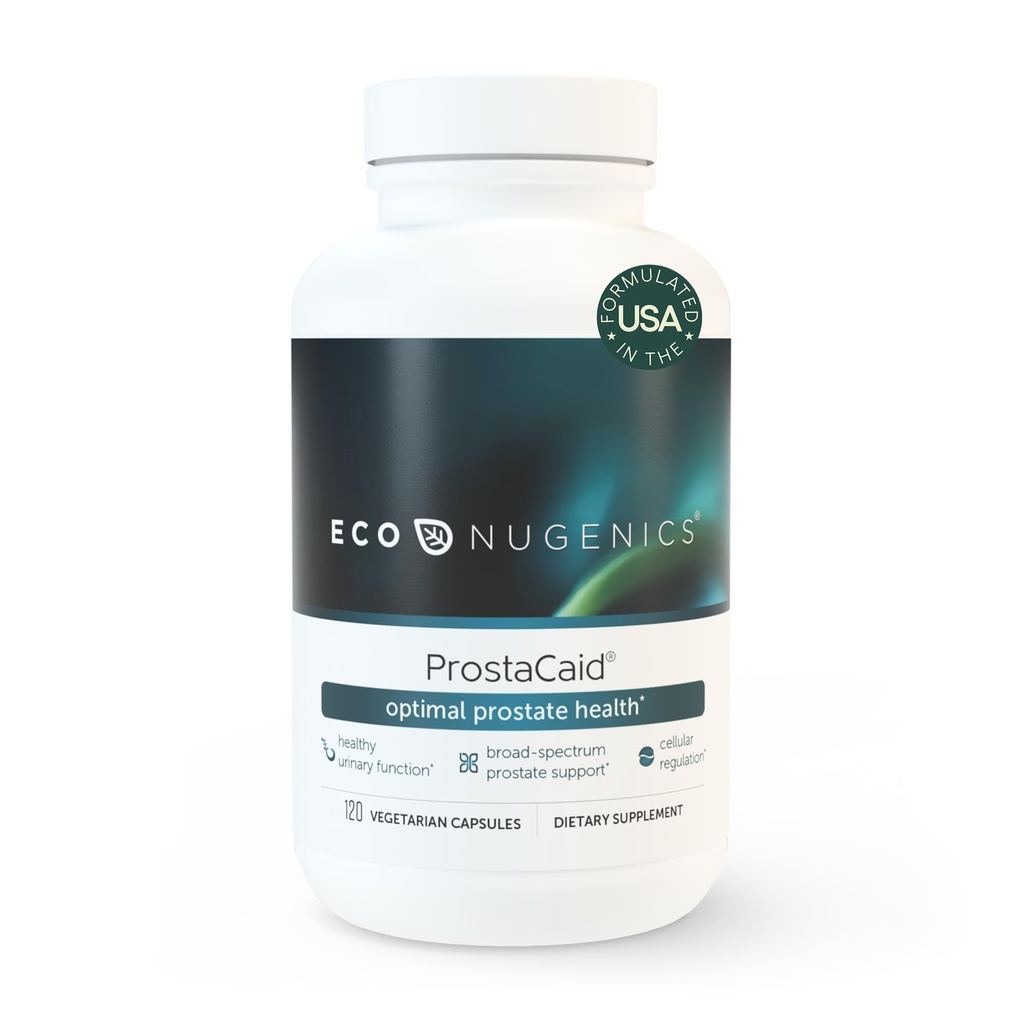 EcoNugenics ProstaCaid – Prostate Health Supplement for Men with Saw Palmetto Extract, Berberine, Turmeric BCM-95 Circumin, Quercetin, DIM, Mushrooms - Yardım w/Detox, Immune Support - 120