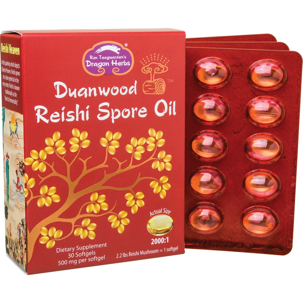 Dragon Herbs - Duanwood Reishi Spore Oil Softgel Capsules - 30 Softgels, 500 mg Herbs