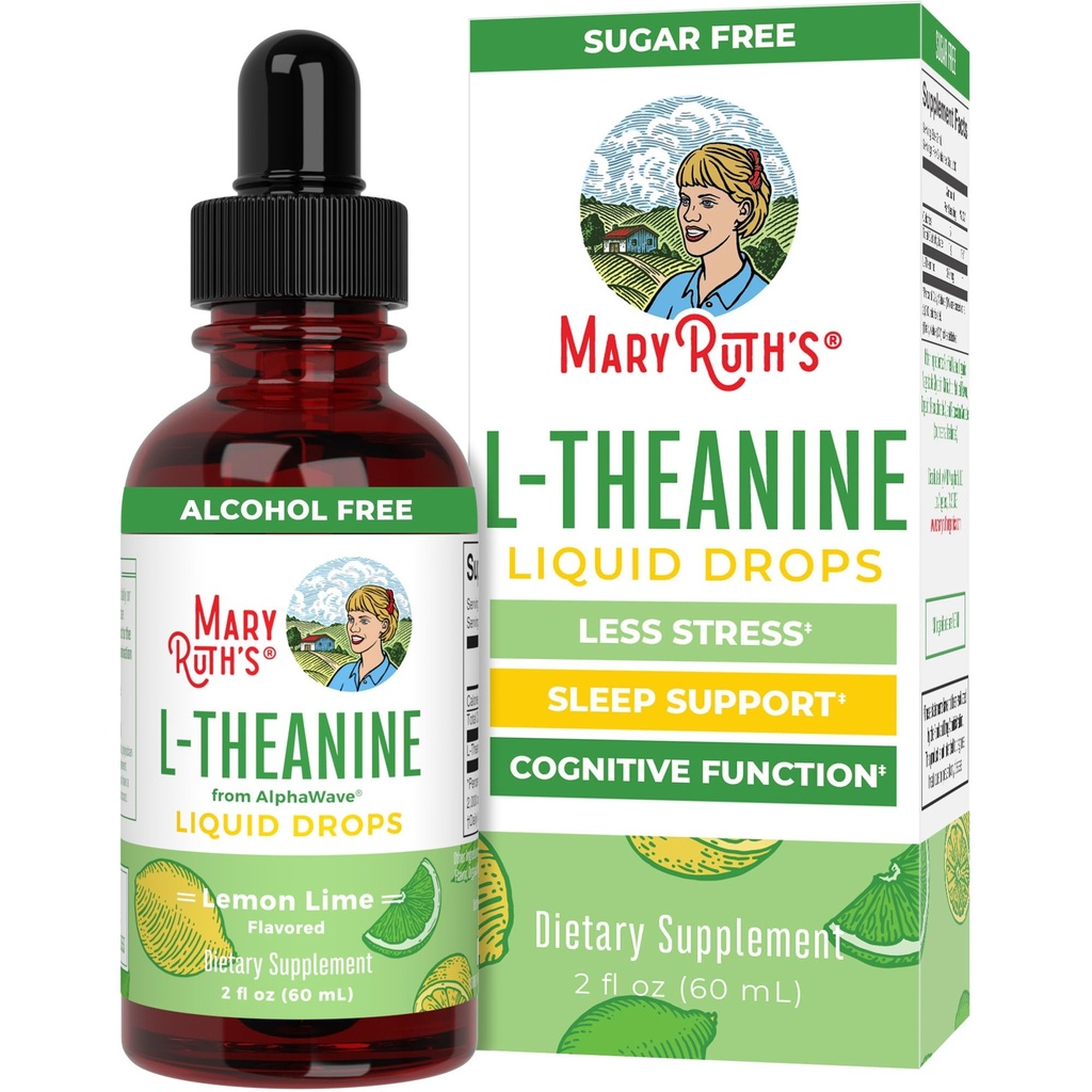 MaryRuth's L Theanine 200 mg Liquid Drops | Yetişkinler ve Çocuklar için Mood Destek | Focus Supplement | Natural Sleep Support | Vegan | Non-GMO | Gluten Free | 30 Servisler