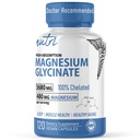 Nature's Fusions Nutri Pure Glycinate 3680 mg - (Provides 480 mg Elemental Magnezyum), Yüksek Absorpsiyon için Chelated, En Az Potency için Uygun olmayan, 120 Capsules