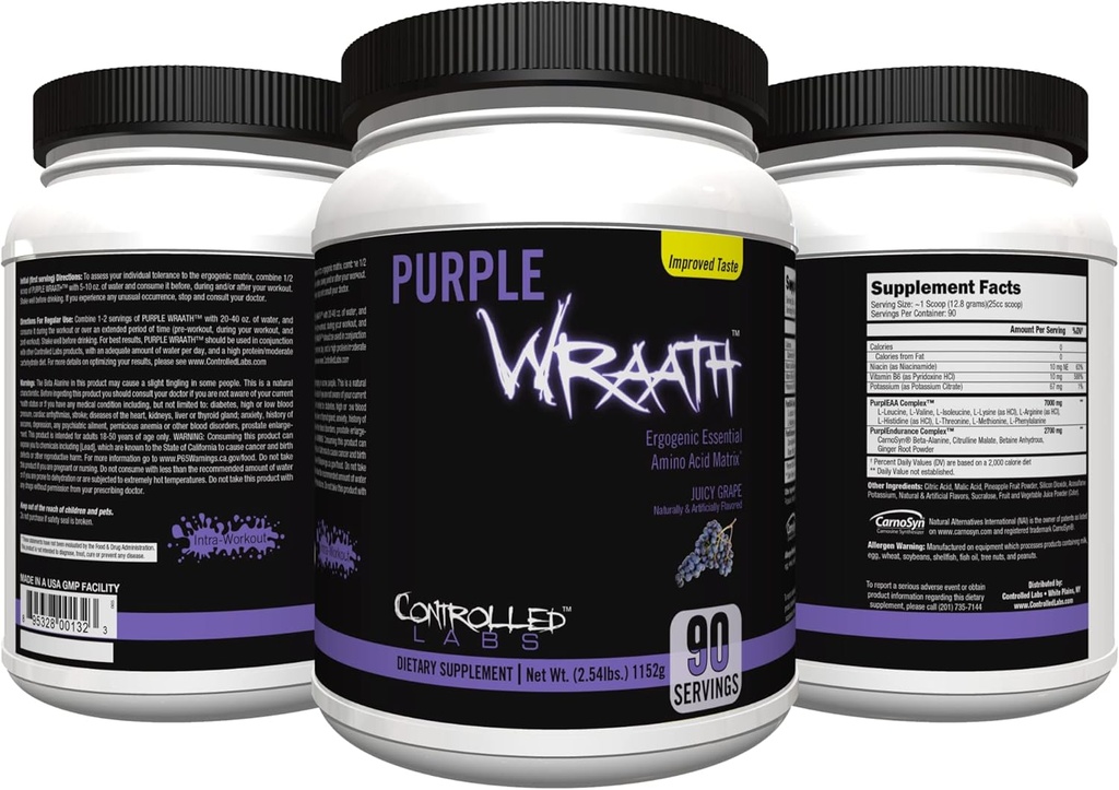 CONTROLLED LABS Mor Wraath 90 Juicy Grape, 2.5 Pound