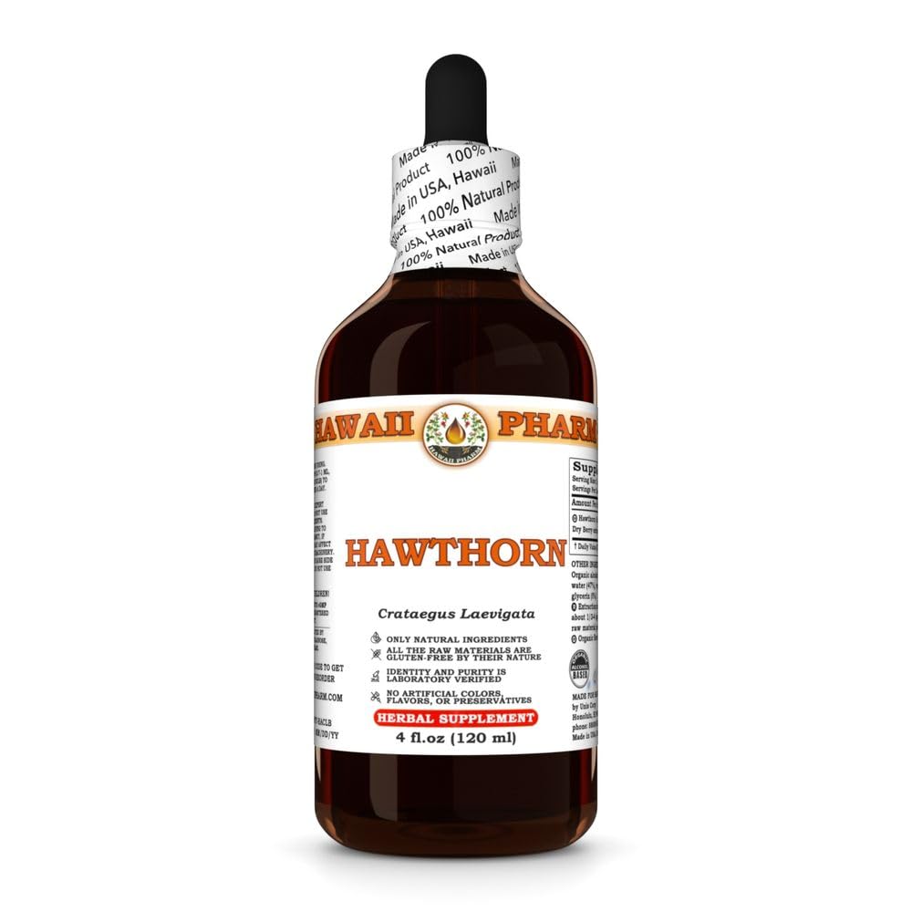 Hawthorn Extract, Tincture for Heart Wellness, Supports Circulation, Discovers Lipid Balance, Antioksi Rich, Boosts Immune Strength - 4 fl.oz