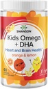 Swanson Çocuklar Omega + DHA Gummies - 60 Gummies - Çocuklar için Beyin ve Kalp Sağlığı Desteği - Doğal ve Delicious
