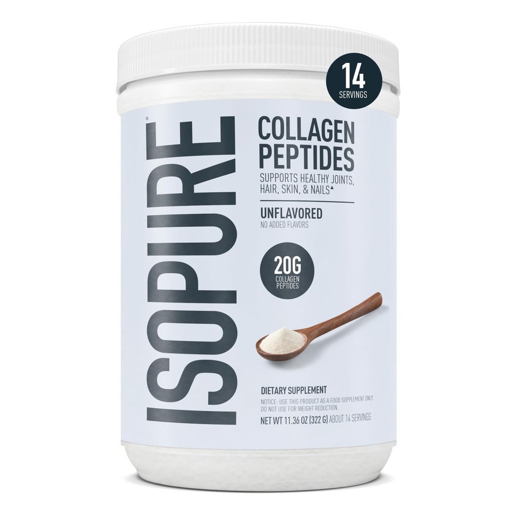 Isopure Collagen, Toz, Saçları, Çiçeği ve Ortak Sağlığı teşvik eder, C ve Biotin, Unflavored, 20g Collagen, Per Service, 11.36 Oz, 14 Hizmet (Pazarlama May Vary)