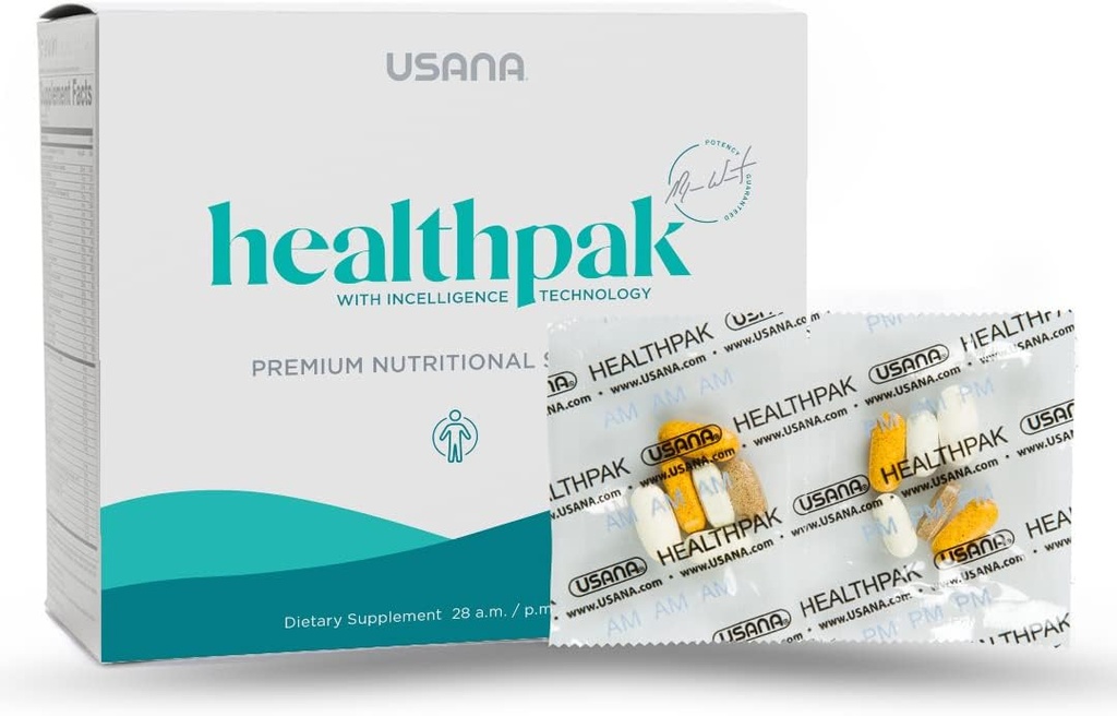USANA HealthPak με τεχνολογία InCelligence και απαραίτητα θρεπτικά συστατικά και αντιοξειδωτικά για την υποστήριξη της συνολικής υγείας του σώματος* – Convenient Daily AM/PM Packets – 56 Packets – 28 Ημέρα προσφοράς