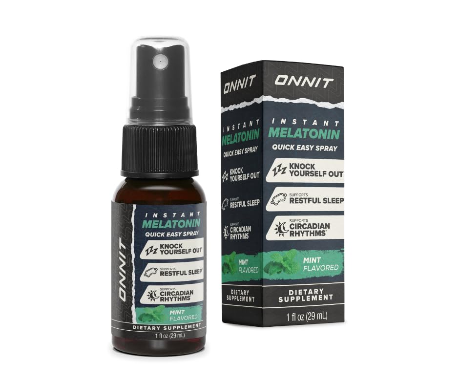 ONNIT Melatonin Liquid Sleep Support Spray, IGENTM Non-GMO Tested, Mint Flavor, Sleep Support for Yetişkinler, 3 mg Melatonin per Spray, 1 fl oz